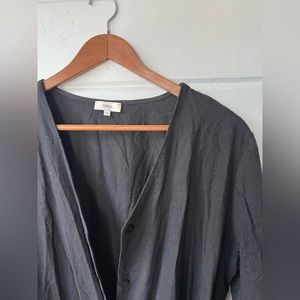 OZMA Mal Pais black raw silk duster M